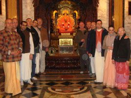 New Vrindaban Board Members with Srila Prabhupada in his Palace of Gold